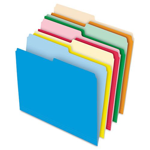 Stretch Tab File Folders, 1/2 Cut Tabs, Letter, Assorted, 100/Box