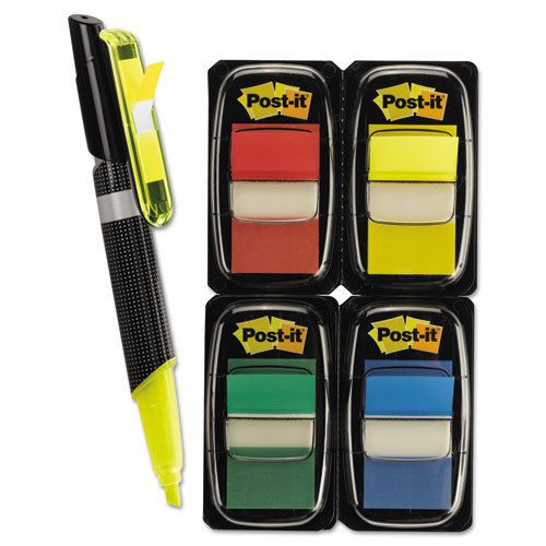 12 Post-it FlagsValue Packs, Assrtd, 200 1&#034; Flags, Highlighter/Pen w/50 Flags/PK