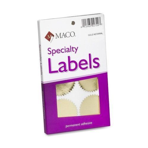 MACO Gold Foil Notarial Seals  2-1/4 Inches in Diameter  32 Per Box (OS-721)