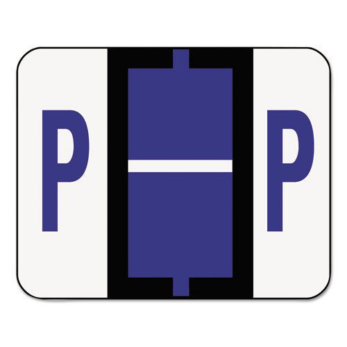 A-Z Color-Coded Bar-Style End Tab Labels, Letter P, Violet, 500/Roll