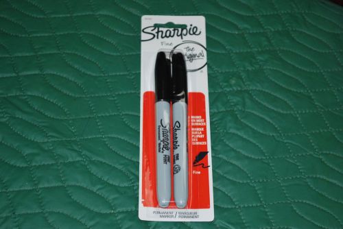 Sharpie Markers Black Fine Point Sharpie Permanent Markers Black 2pk 30162 NEW