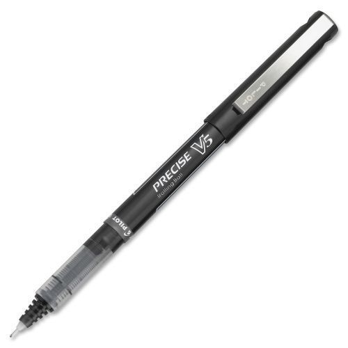 5 PILOT PRECISE V5 BLACK .05 mm ROLLER BALL PENS - FREE SHIPPING