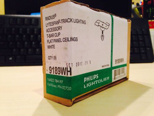 Philips lightolier t-bar track clips box of 9 (9189wh) - free shipping!! for sale