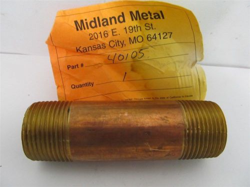 Midland metal 40105, 1&#034; npt x 4&#034; red brass nipple for sale