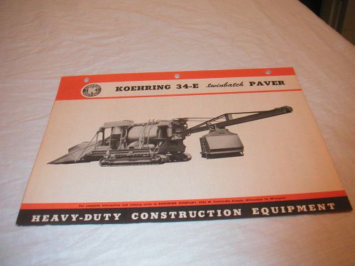 1946 KOEHRING MODEL 34-E TWINBATCH CONCRETE PAVER SALES BROCHURE