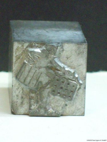 Vintage printers block letterpress woman shopping flapper gift metal for sale