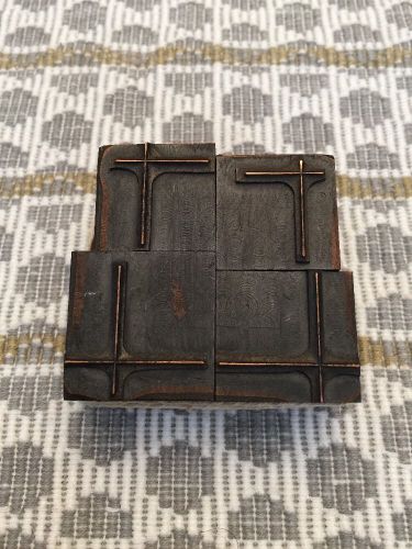 VINTAGE LETTERPRESS | FOUR CORNER FRAME COPPER  | PRINT BLOCK