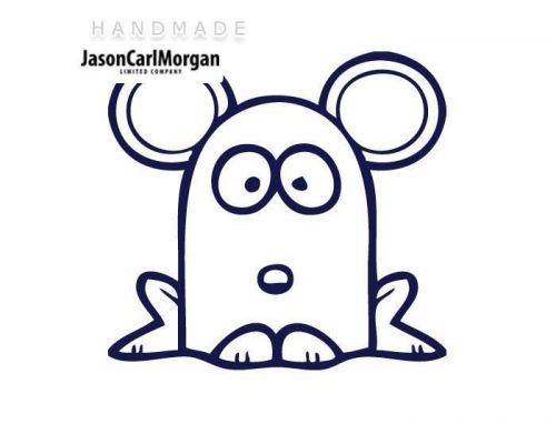 JCM® Iron On Applique Decal, Mouse Navy Blue