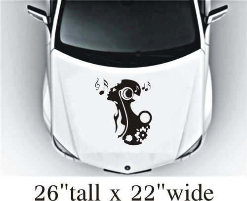 2X Head Singer Hood Vinyl Decal Art Sticker Graphics Fit Car Truck-1910