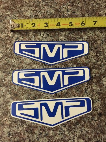 SMP LOGO VINYL STICKER (X2) BLACK &amp; WHITE - 10&#034; WIDE x 3&#034; TALL