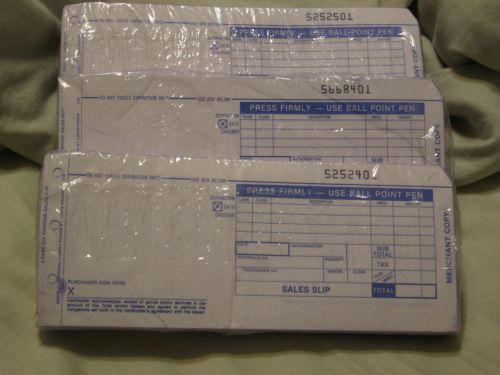 300 LONG 3 PART Credit Card Slips for Manual Imprinter Sale Slips - 3 packs