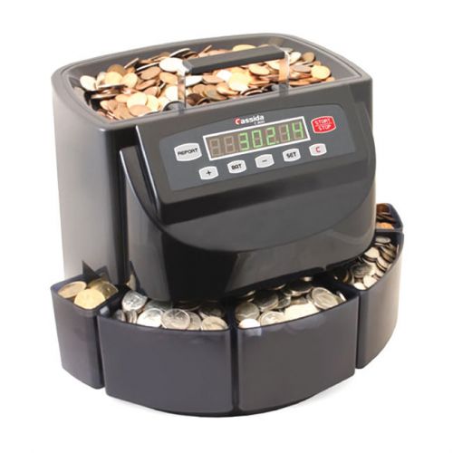 Cassida C200 Automatic Electronic Coin Counter Sorter Machine With LED Display