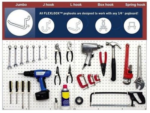 50 pc. assortment black peg hooks for pegboard organizer - garage storage # f* for sale