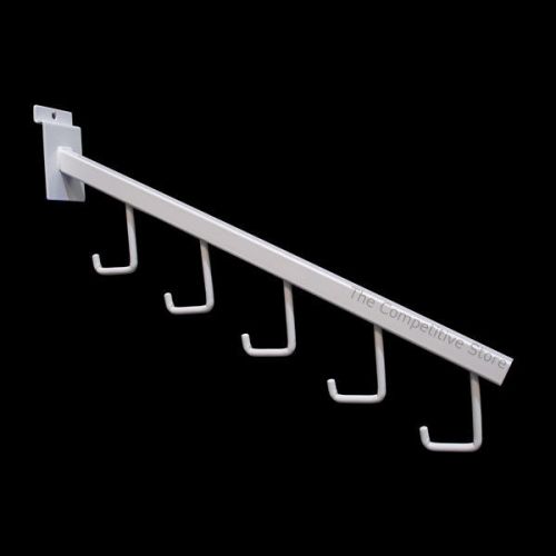 24 pcs. white 16&#034; long square tubing slatwall 5 hook waterfalls - for slatwall for sale