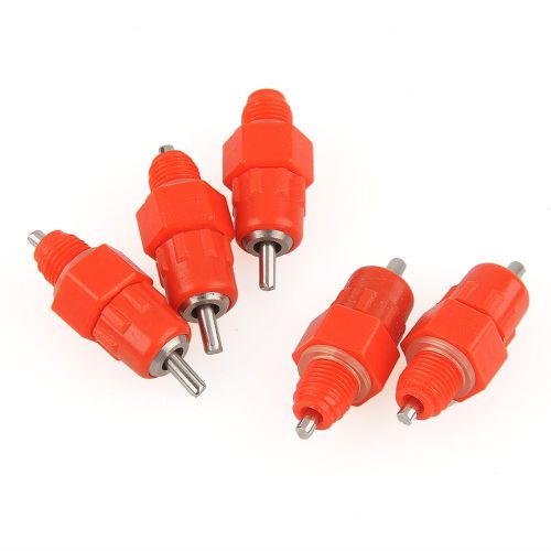 New 5pcs Duck Hen Geese Poultry Water Nipple Drinker Feeder Screw In Style Red