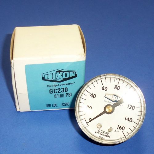 DIXON 2&#034; FACE 160 PSI 1/4&#034; NPT PRESSURE GAUGE, GC230 NIB