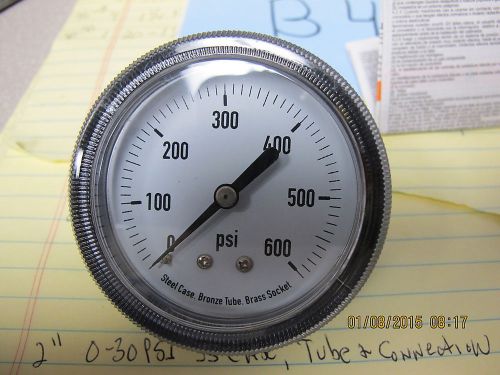 2  1/2 ” Dial 600 PSI Pressure Gauge 1/8” NPT Panel Mount U Clamp Grainger 4UA28