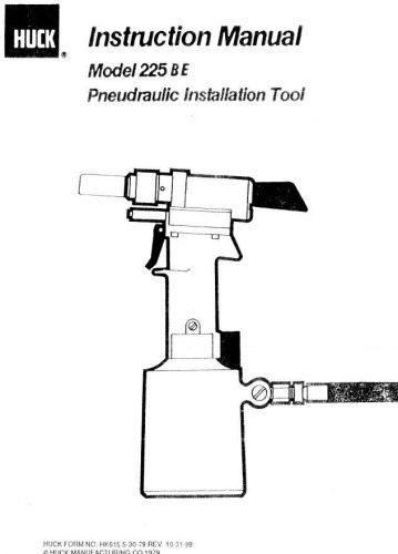 Huck 225 riveter manual for sale