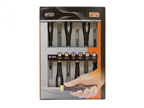 NEW Bahco ERGO 6 Piece Pozi/Phillips/Slot Pz,Ph Screwdriver Set BE-9886