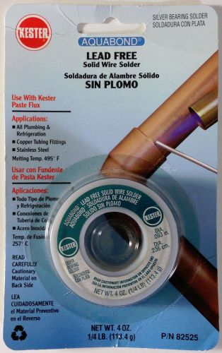 Kester aquabond lead free solid wire silver bearing solder 4 oz roll p/n: 82525 for sale
