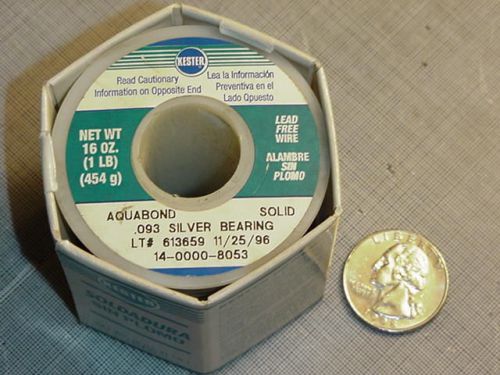 Kester Lead Free Solder 14-0000-8053 Solid Core, Aquabond .093, Silver Bearing