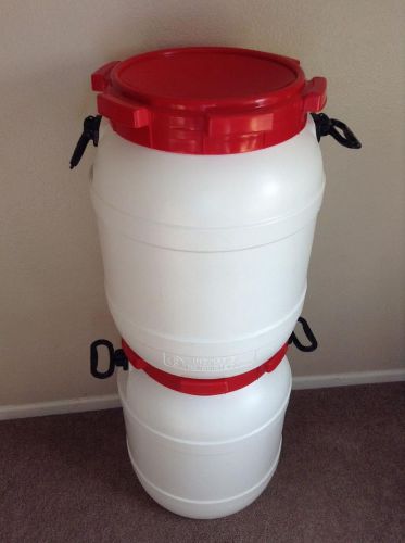 HDPE2 Two Barrels Screw Lid Food Storage Barrel Food Grade 13 Gallon Capacity