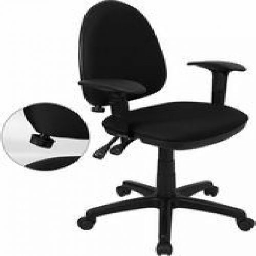 Flash Furniture WL-A654MG-BK-A-GG Mid-Back Black Fabric Multi-Functional Task Ch