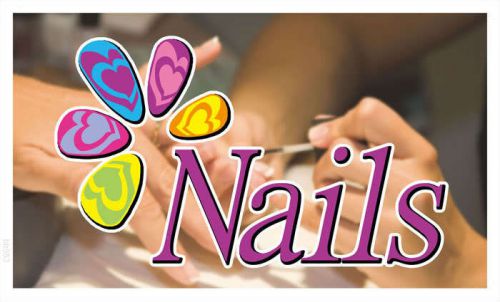 bb553 Nails Banner Shop Sign