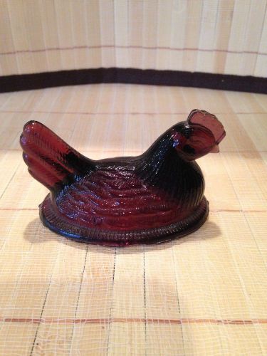 amethyst glass salt cellar celt hen chicken on nest basket top only