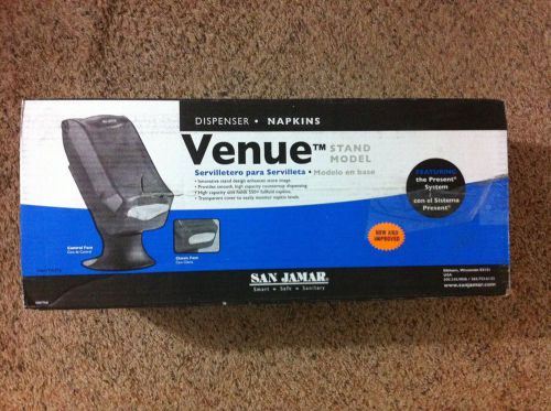 San Jamar H5005STBK Fullfold Venue Stand Mount Napkin Dispenser BLACK PEARL