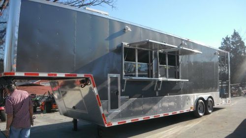 Concession trailer 8.5&#039;x34&#039; white - gooseneck event food vending bbq for sale