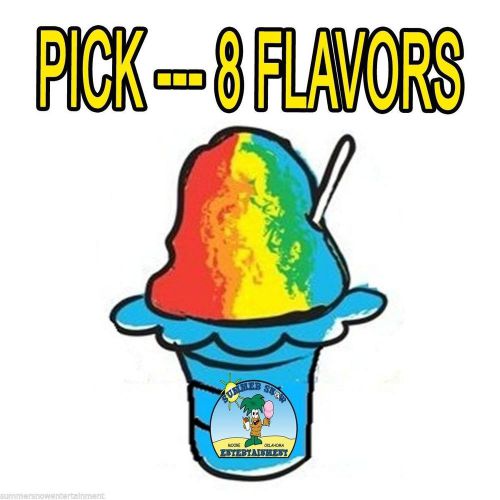 Shaved Ice Sno Cone Flavor Syrup Mix Concentrate Snow Kone Mix  ***8 PACK*** 1oz