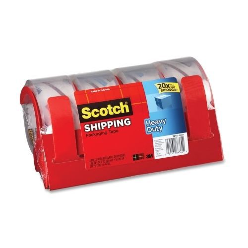 3850 Heavy-Duty Packaging Tape, 1.88&#034; x 54.6yds, Clear, 4/Pack