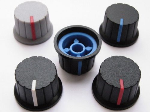 48pcs Plastic Knobs VOLUME TONE CONTROL KNOB 15mmX24mm 4Color