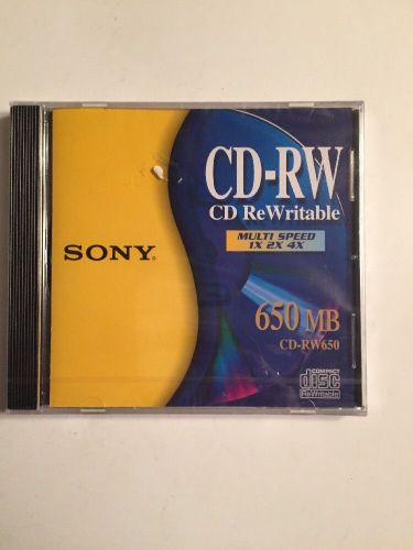 Sony CD-RW CD ReWritable Multi Speed 1x 2x 4x 650MB CD-RW650 NEW