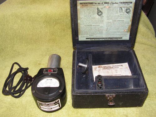 VINTAGE 1959 IDEAL HAND HELD TACHOMETER complete works nice case HOBART TROY VGC