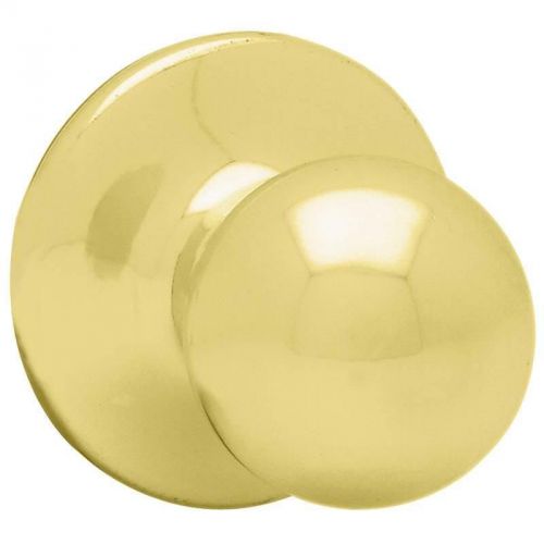 Polo Ball Reversible Door Knob Lock, Bright Polished Brass KWIKSET Passage Locks