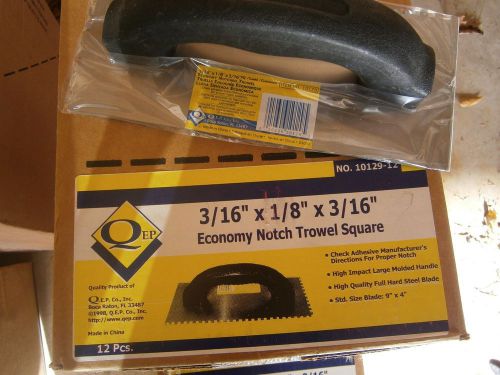 LOT OF 12 Q.E.P 3/16&#034; x 1/8&#034; x 3/16&#034; ECONOMY NOTCH TROWEL SQUARE NO. 10129-12