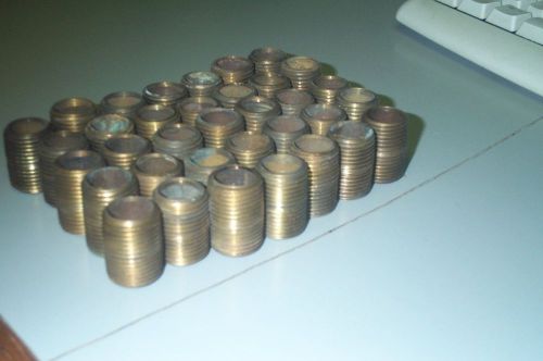 35 pcs   1/2 Close brass pipe nipple npt thread . 1&#034; long