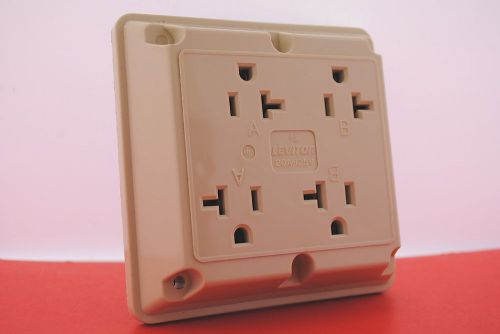 Leviton 21254-I  Ivory Nylon Four In One Quad Receptacle 20Amp-125Volt