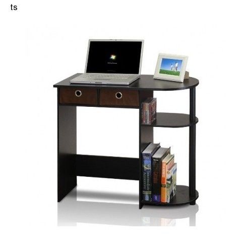 Furinno 11193 EX/BK/BR Notebook Computer Desk/Table, Espresso/Black/Brown