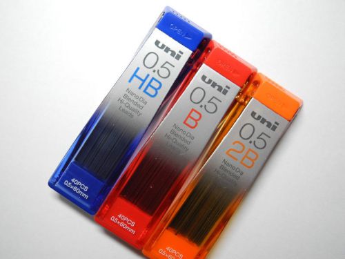 UNI-BALL Nano Dia 0.5mm pencil leads (HB X1,B X1,2B X1)
