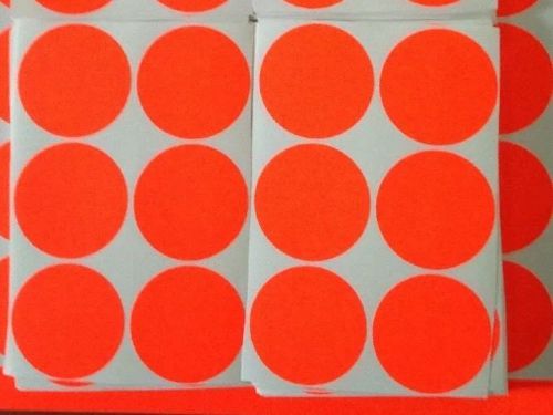 300+ Sticker Label LARGE Orange Neon 1 5/8&#034; Inch Crafts Garage/YardSale