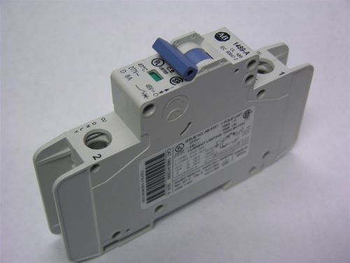 2 Allen Bradley 1489-A1D080 1 Pole 8A 277V Din Rail Circuit Breakers