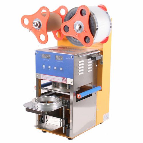 CUP SEALING MACHINE BEVERAGE MILK TEA COFFEE DRINKING ICE HOT EXCELLENT POPULAR