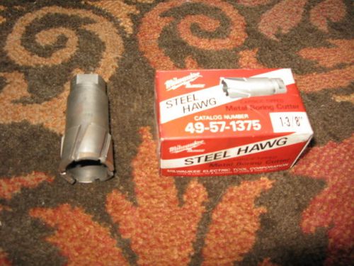 Milwaukee steel hawg1 3/8&#034;  #49-57-1375 used carbide tip metal cutter in box