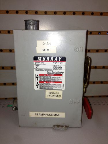 Murray gp321n1 fusible general duty safety switch 30 amp for sale