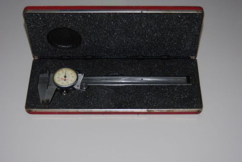 Starrett No.120 Hardened Stainless Steel Dial Caliper Range 6&#034; Grad .001&#034; w/Case