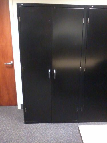 Hon Cabinet w/Adjustable Shelves - Black, w/Key - 70.5&#034; h x 36&#034; wide x 18&#034; deep