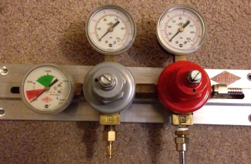 Taprite Co2 Adjustable Regulators Gauges 3 Fountain Soda Machine Parts Set Lot